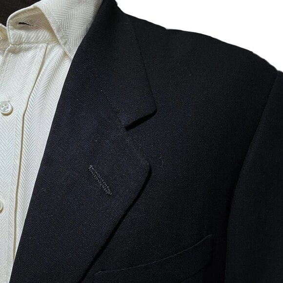 Oxxford Clothes Black Super 100s Wool Mens Sport Coat Renaissance Model Size 44R - Picture 8 of 9
